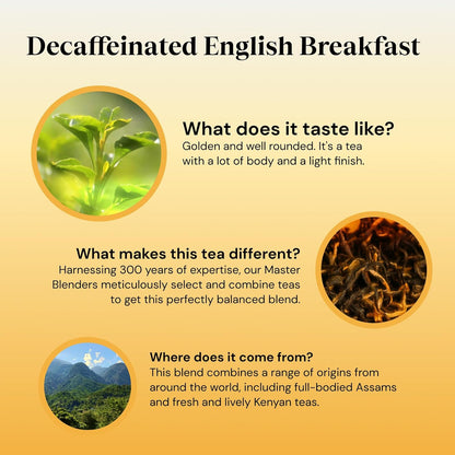 Twinings English Breakfast Decaf Tea | Golden, Well Rounded & Full Bodied Decaffeinated Black Tea | 40 Biodegradable Tea Bags