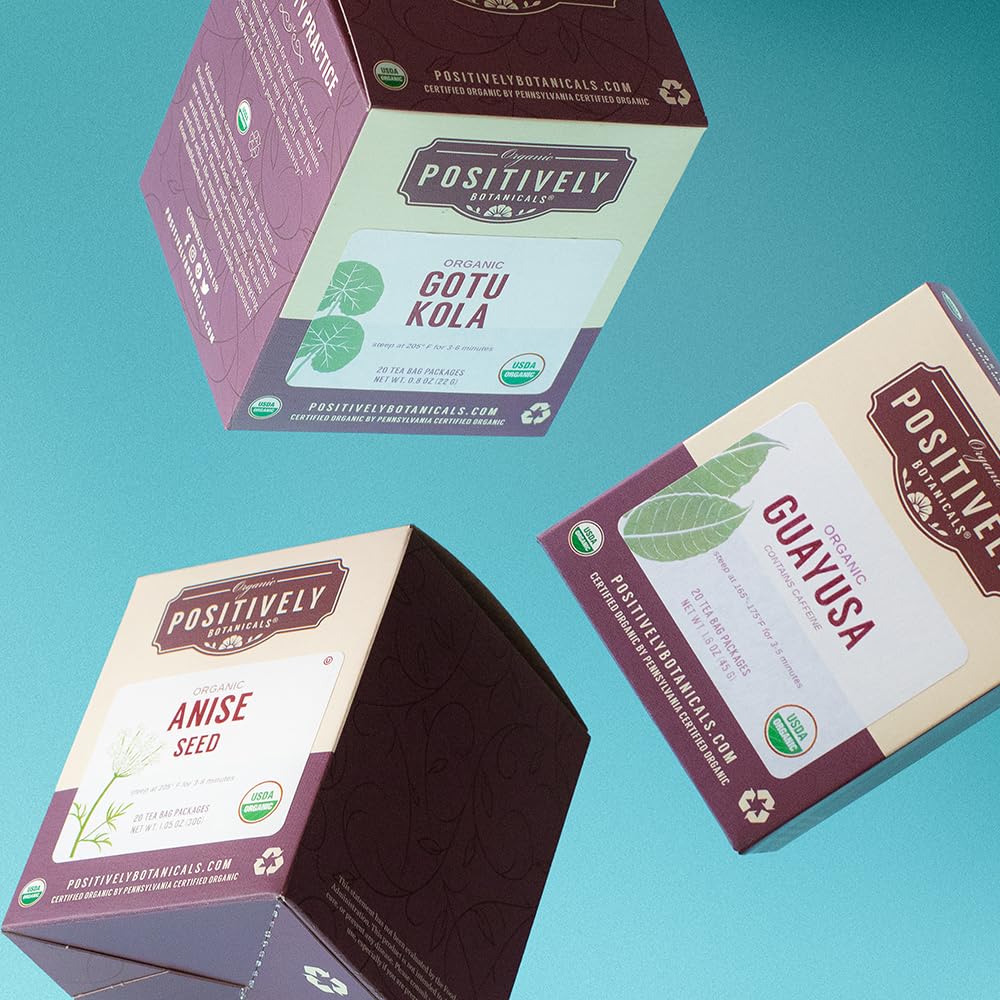 Organic Positively Botanicals Company, Anise Seed Herbal Tea Bags, 20 Count