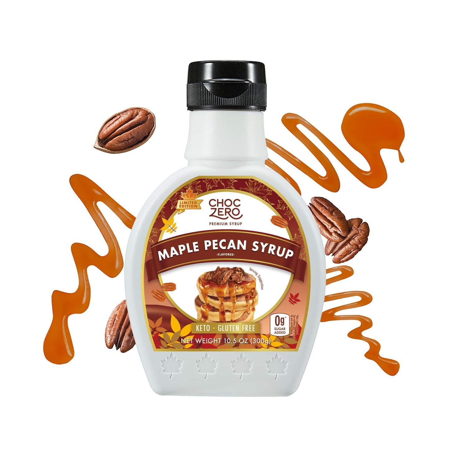 ChocZero Sugar Free Maple Syrup, No Sugar Alcohols, Keto, Low Carb, High Fiber, 10.5 oz Bottle