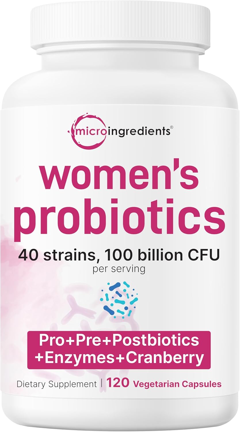 Micro Ingredients Mega Probiotics 200 Billion CFU, 120 Veggie Capsules | 40 Strains with Prebiotics & Probiotics Blend | Synbiotic & Enzyme Complex | Supports Gut & Digestive Health