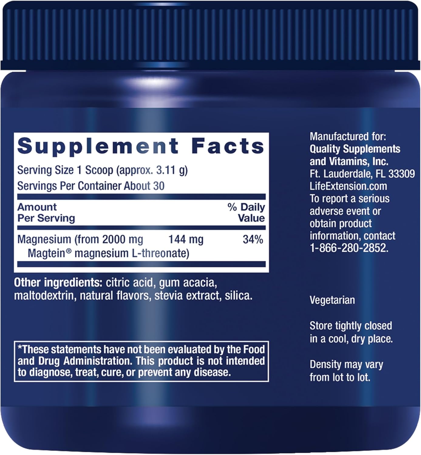 Life Extension Neuro-Mag Magnesium L-Threonate, Magnesium L-threonate, Memory Health, Quick Thinking, Cognitive Health Support, Vegetarian, Non-GMO, 90 Vegetarian Capsules