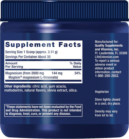 Life Extension Neuro-Mag Magnesium L-Threonate, Magnesium L-threonate, Memory Health, Quick Thinking, Cognitive Health Support, Vegetarian, Non-GMO, 90 Vegetarian Capsules