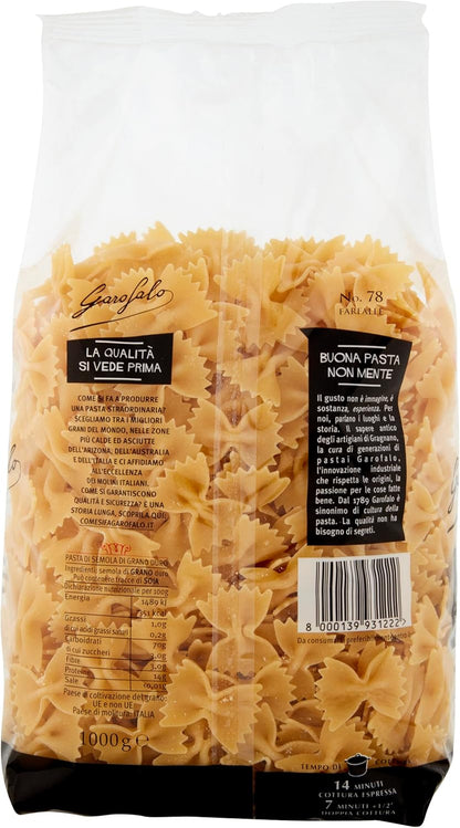 Garofalo Gluten Free Farfalle Italian Dried Pasta, 400g - Suitable for Coeliac and Vegan diets (Pack of 1)