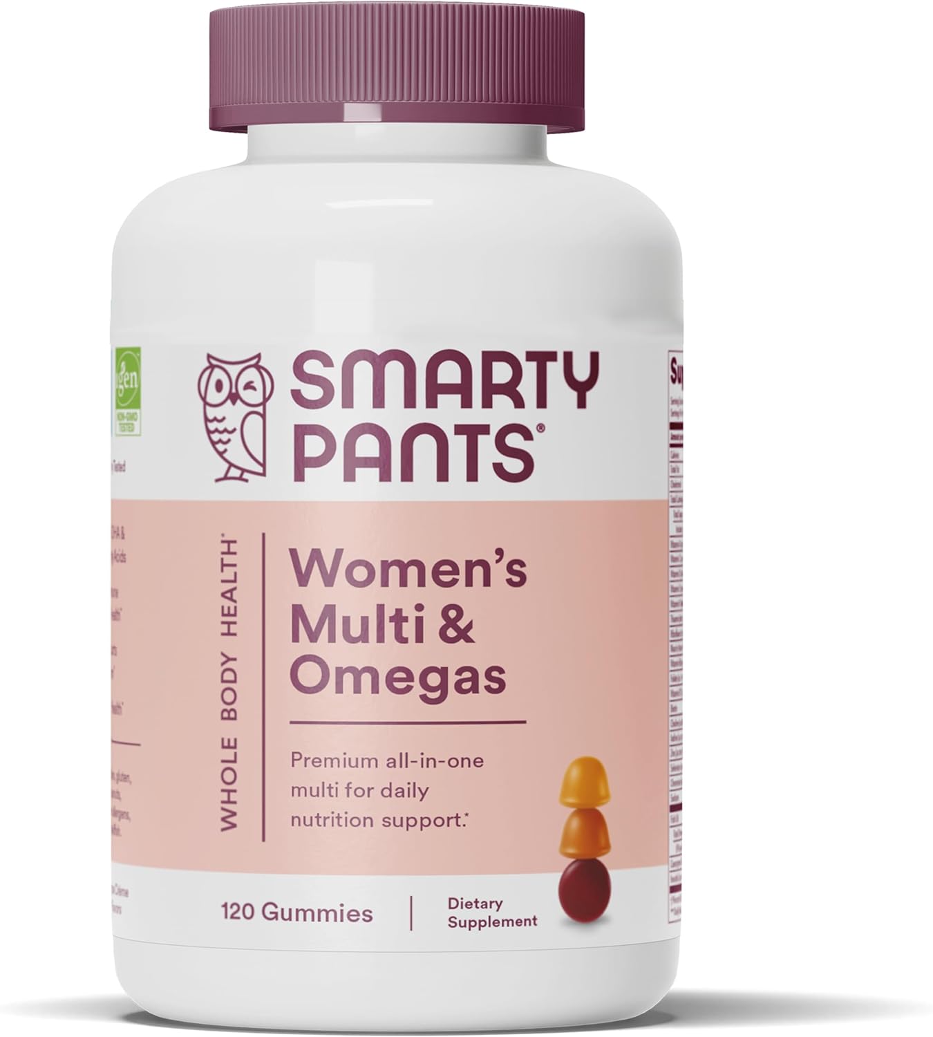 SmartyPants Women's Multivitamin Gummies: Omega 3 Fish Oil (EPA/DHA), Methylfolate, CoQ10, Vitamin D3, C, Vitamin B12, B6, A, K & Zinc, Inositol, Gluten Free, 180 Count (30 Day Supply)