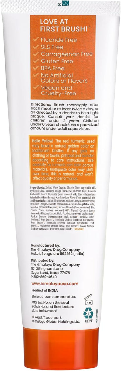 Himalaya Botanique Turmeric Whitening Antiplaque Toothpaste, Mint, 2 Pack