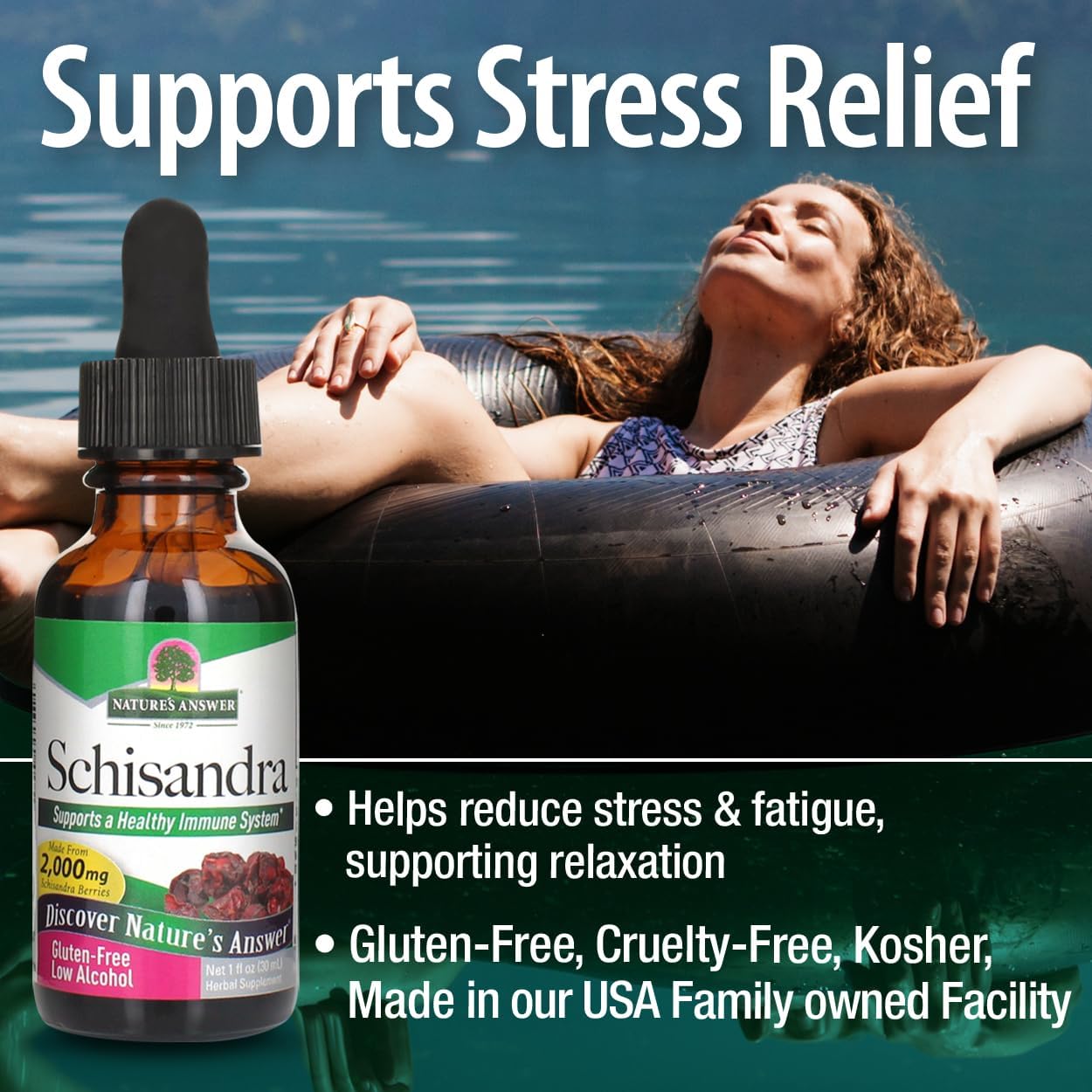 Nature's Answer Schisandra Berry Extract with Organic Alcohol, 1-Fluid Ounce | Digestive Health Support | Promotes Cognitive Improvement | Natural Stress Reliever