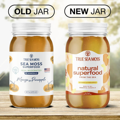 Wildcrafted Irish Sea Moss Gel - Seamoss, Gut Health & Antioxidant Supports - Made in USA (Mango/Pineapple, Pack of 1)