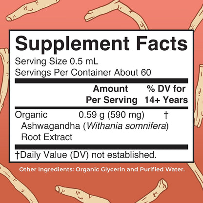 USDA Organic Ashwagandha Root Liquid Drops by MaryRuth's | Adaptogenic, Nervine, Neuroprotective | May Help Alleviate Stress & Regulate Homeostasis | Non-GMO, Vegan, 1oz