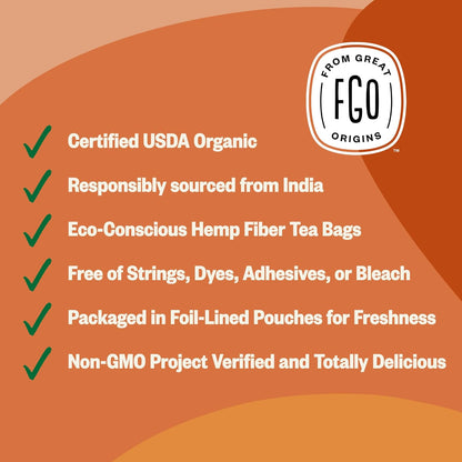 FGO Organic White Tea, Eco-Conscious Tea Bags, Packaging May Vary, 100 Count (Pack of 1)