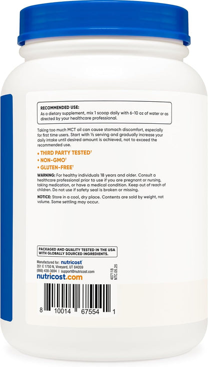 Nutricost C8 MCT Oil Powder 23 Servings (8oz) - 95% C8 MCT Oil Powder