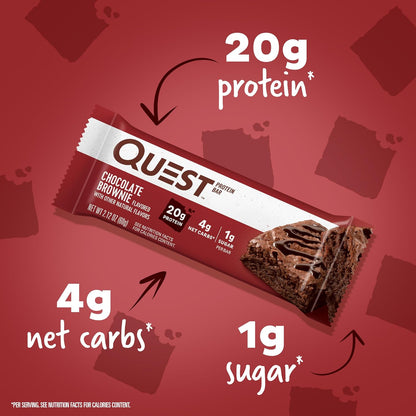 Quest Nutrition Apple Pie Protein Bar, 20g Protein, 4g Net Carbs, 2g Sugar, Gluten Free, Keto Friendly, 12 Count