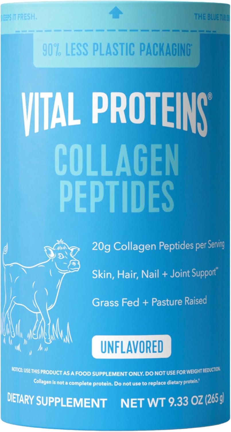 Vital Proteins Collagen Peptides Powder - Grass Fed Collagen Peptides for Hair, Nail, Skin, Bone & Joint Health, Vanilla, 23.2 Ounces