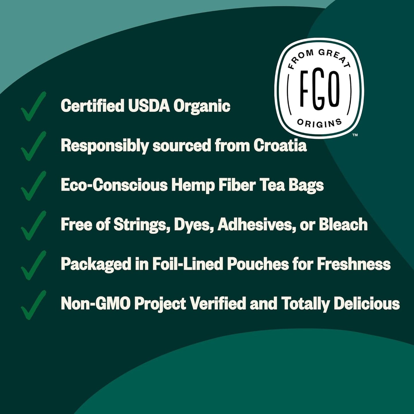 FGO Organic Nettle Leaf Tea, 100 Count, Eco-Conscious Tea Bags, Caffeine Free, Resealable Bag, Packaging May Vary (Pack of 1)