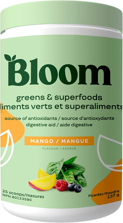 Bloom Nutrition Greens and Superfoods Powder for Digestive Health, Greens Powder, Digestive Enzymes, Probiotics, Spirulina, Chlorella for Bloating & Gut Support, Green Juice, 30 SVG, Strawberry Kiwi