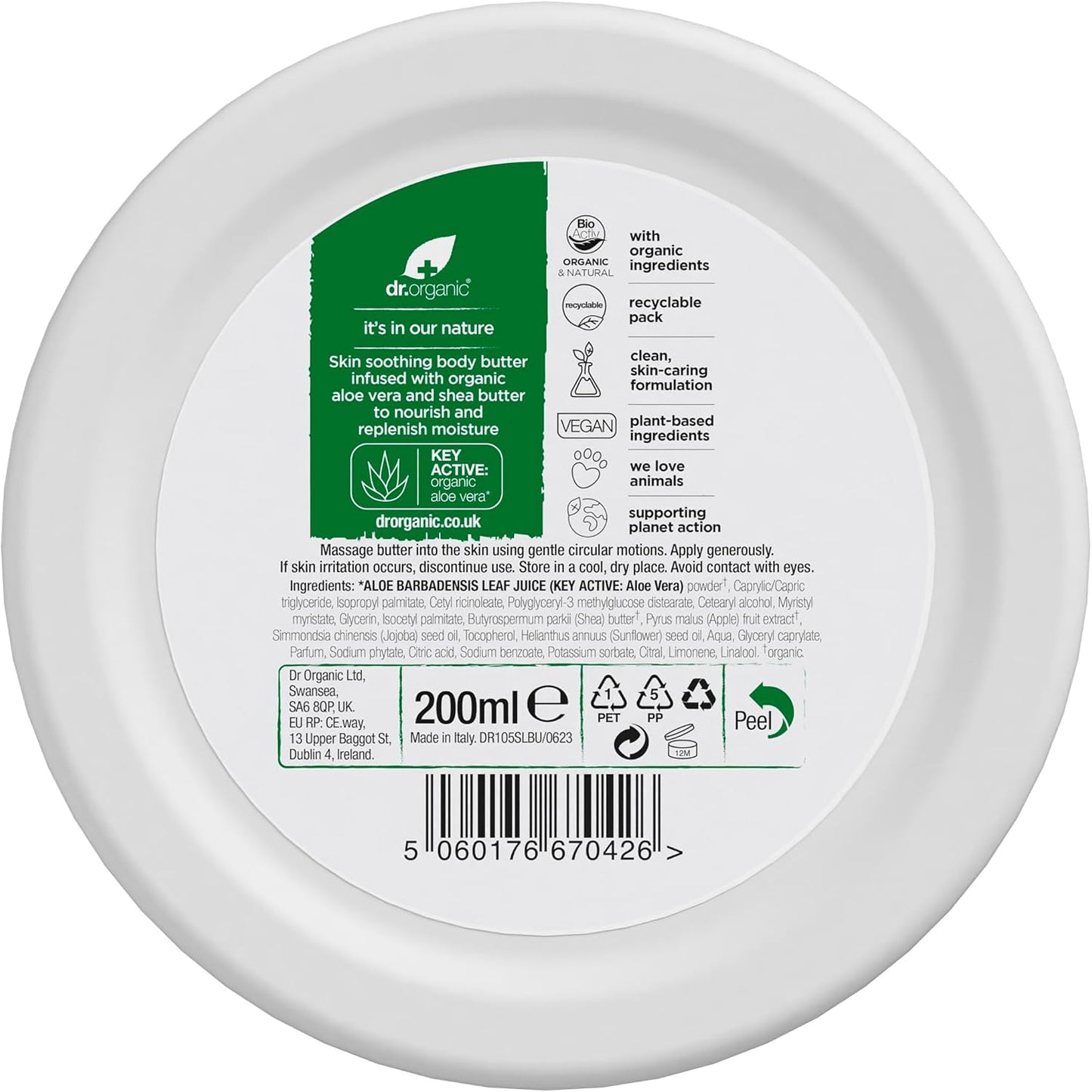 Dr.organic Body Butter Aloe Vera, 200 ml