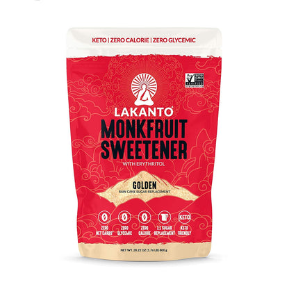 Lakanto Monk Fruit Sweetener All Natural Sugar Substitute, Golden,28.22 Ounce, 1.76 Pound (Pack of 1)