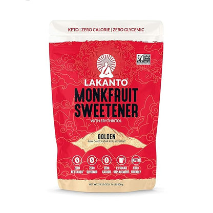 Lakanto Monk Fruit Sweetener All Natural Sugar Substitute, Golden,28.22 Ounce, 1.76 Pound (Pack of 1)