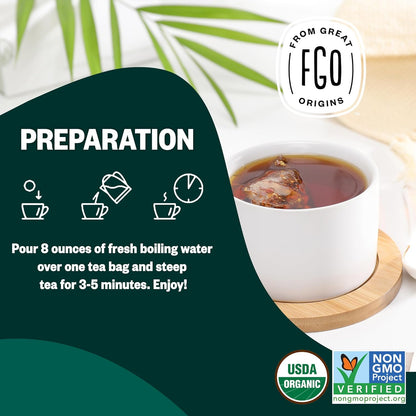 FGO Organic White Tea, Eco-Conscious Tea Bags, Packaging May Vary, 100 Count (Pack of 1)