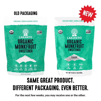 Lakanto Powdered Monk Fruit Sweetener with Erythritol - Powdered Sugar Substitute, Zero Calorie, Keto Diet Friendly, Zero Net Carbs, Baking, Extract, Sugar Replacement