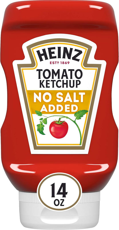 Heinz No Salt Ketchup (14 oz Bottle)