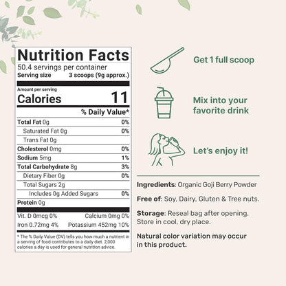 Organic Acerola Powder, 8oz | Natural Organic Vitamin C Superfood | No Sugar & Additives | Great Flavor for Drinks, Smoothie, & Beverages | Non-GMO & Vegan Friendly, Brazil Origin