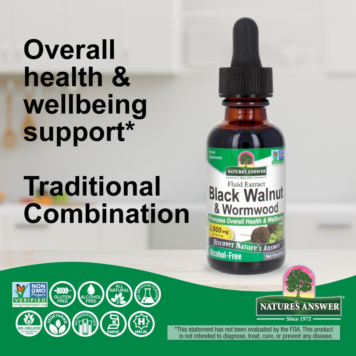 Nature's Answer Black Walnut and Wormwood, 1 Ounce each (Value Pack of 2)