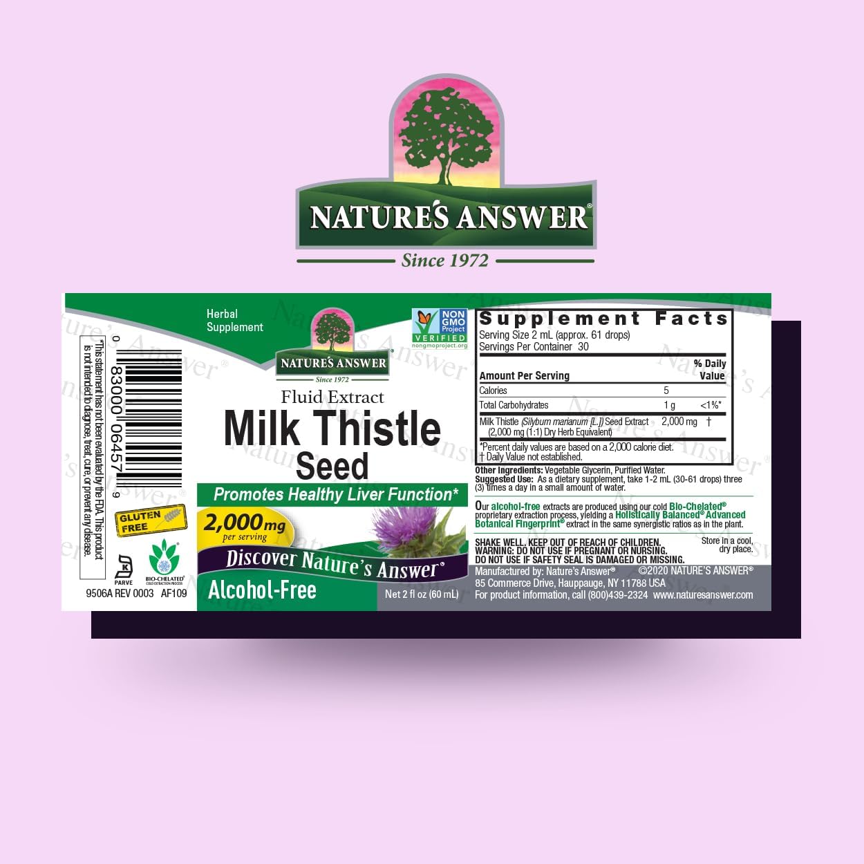 Nature's Answer Milk Thistle 2 Ounce Extract - Alcohol Free, Non GMO, Liver Support Supplement for Everyone - Liver Detox, Made in USA