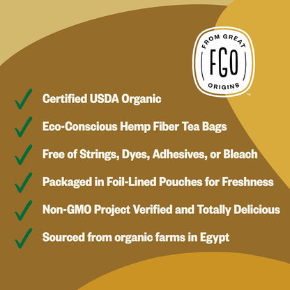 FGO Organic Nettle Leaf Tea, 100 Count, Eco-Conscious Tea Bags, Caffeine Free, Resealable Bag, Packaging May Vary (Pack of 1)
