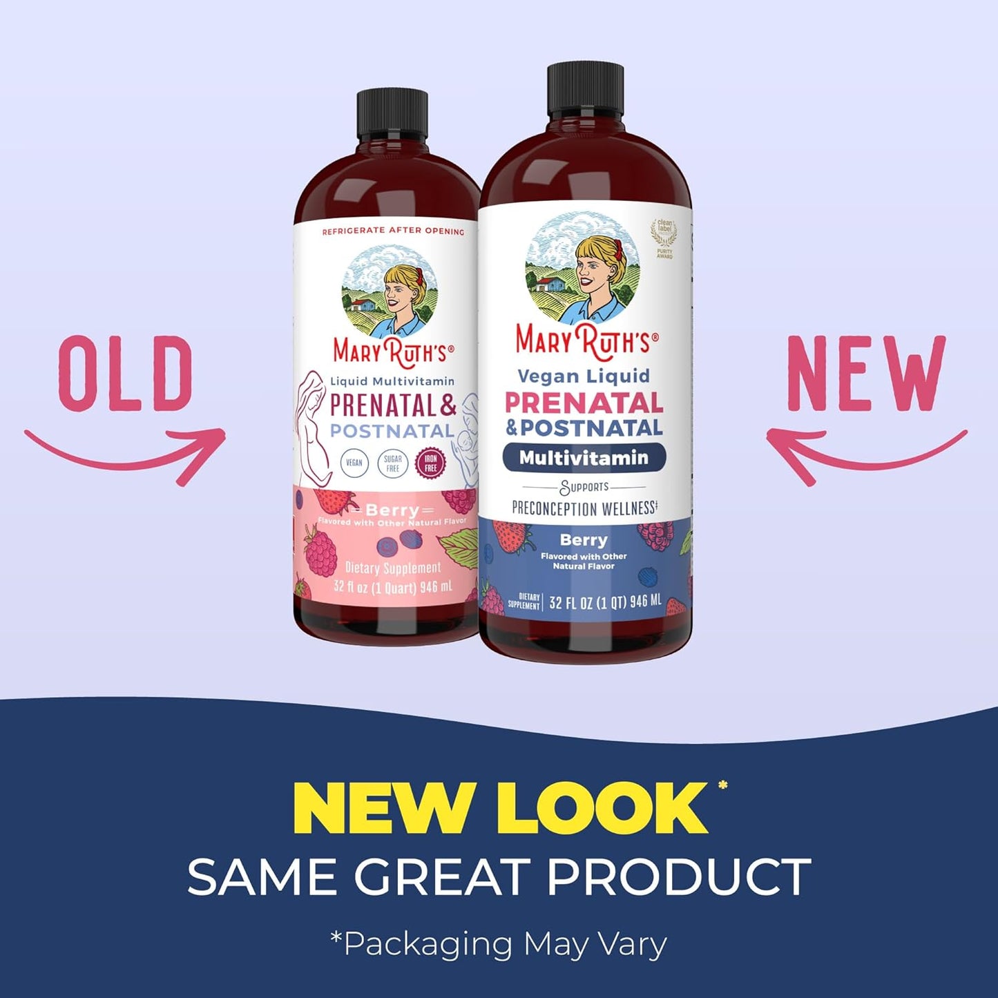 MaryRuth Organics Prenatal & Postnatal Multivitamin for Women | Sugar Free | Formulated for Pre-Conception, Pregnancy & Nursing | Vegan | Non-GMO | Gluten Free | 32oz