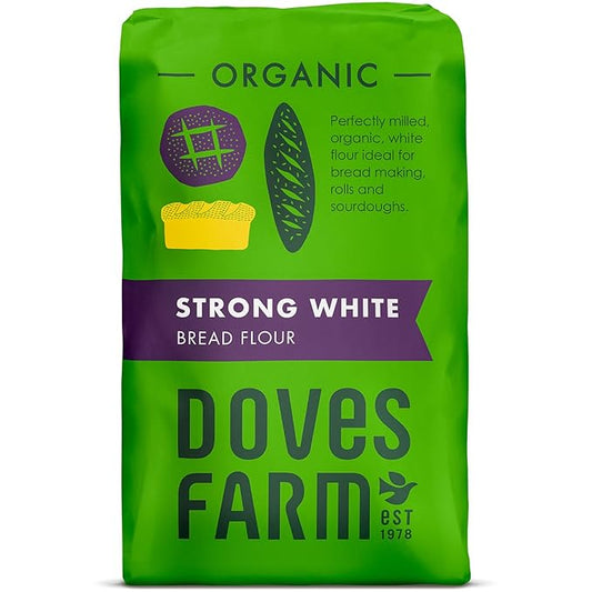 Doves Farm Organic Strong White Bread Flour | British Sourdough Bread & Roll Making Flour | Ideal for Artisan Breadmaking | Unbleached Bread Flour | 52.91 Oz (1.5kg)