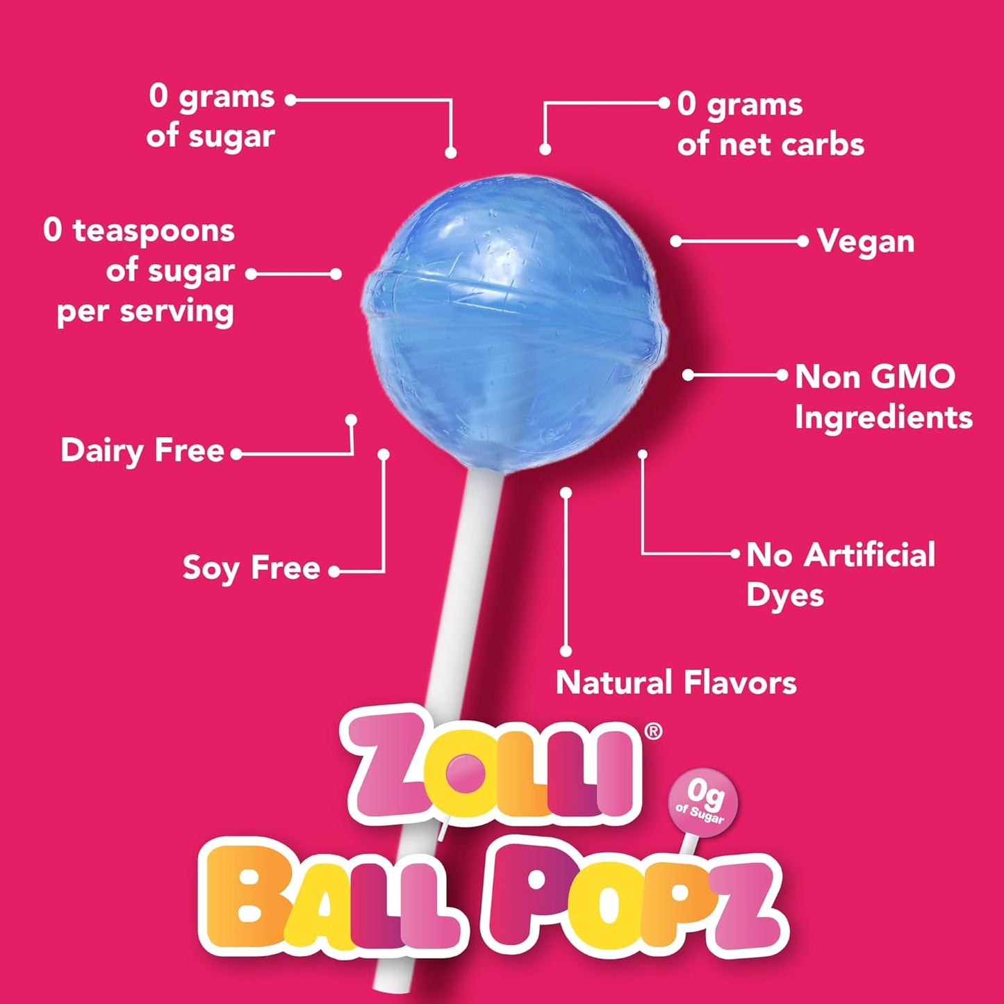 Zollipops Cherry-Pineapple Duo Pops - Sugar-Free, Allergy-Free, Vegan, KETO & Diabetic Friendly, Clean Teeth Candy, Red-Yellow - Enjoy the Dynamic Duo of Cherry and Pineapple