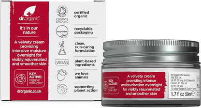 Dr Organic Rose Otto Night Cream 50ml (Anti-aging, Moisturising, Rejuvenating)