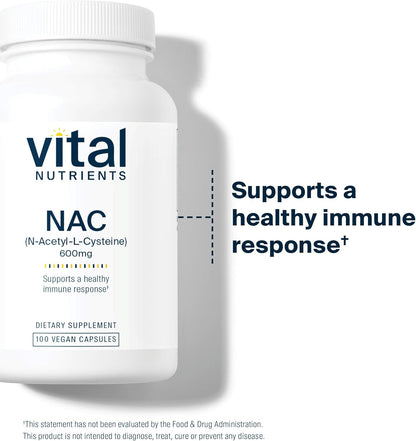 Vital Nutrients NAC (N-Acetyl Cysteine) 600 mg - Powerful Antioxidant that Supports Sinu