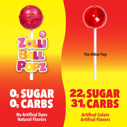 Zollipops Cherry-Pineapple Duo Pops - Sugar-Free, Allergy-Free, Vegan, KETO & Diabetic Friendly, Clean Teeth Candy, Red-Yellow - Enjoy the Dynamic Duo of Cherry and Pineapple