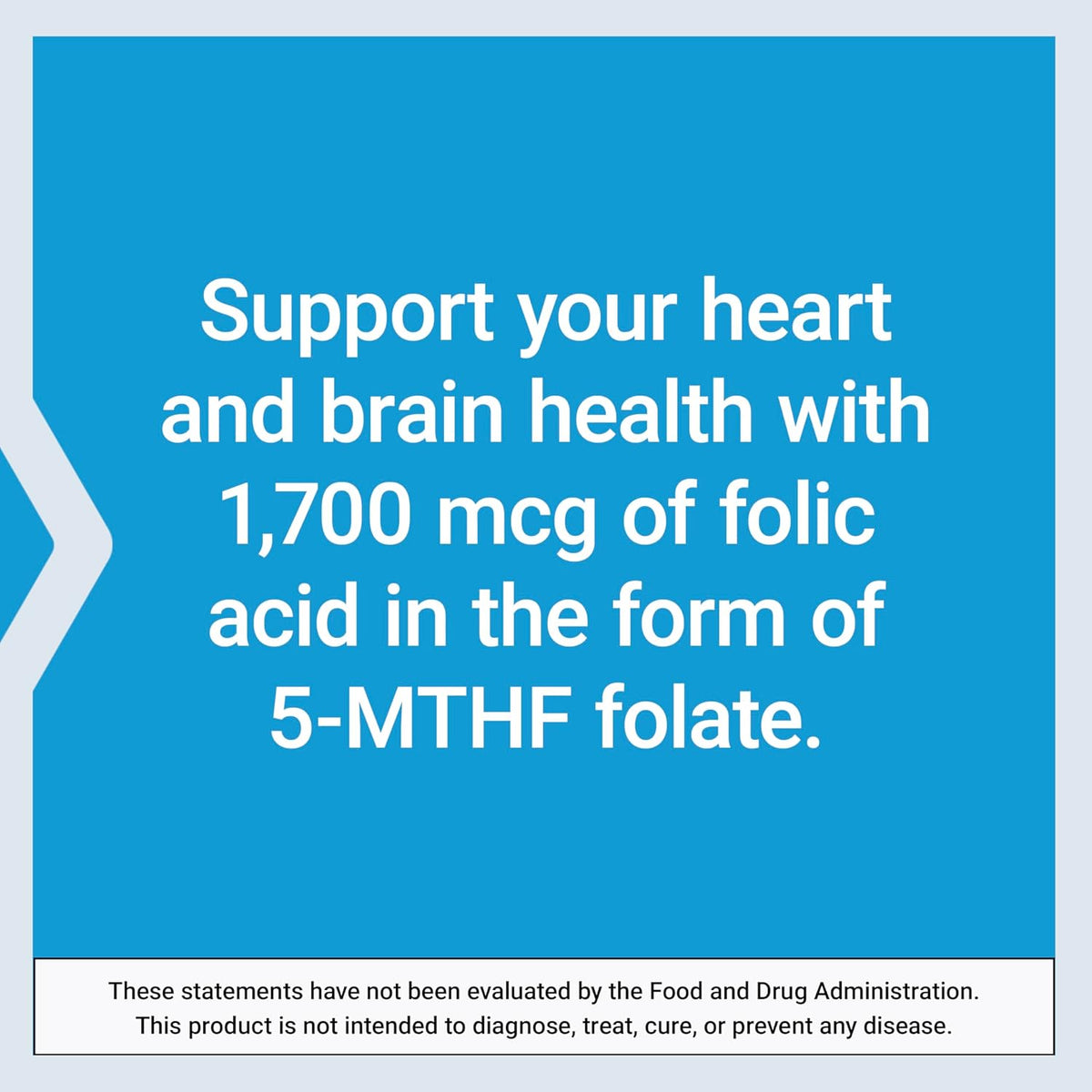 Life Extension Optimized Folate – L-methylfolate – Heart & Brain Support, Healthy Homocysteine Levels – Non-GMO, Gluten-Free, Vegetarian – 1700 mcg DFE, 100 Vegetarian Tablets