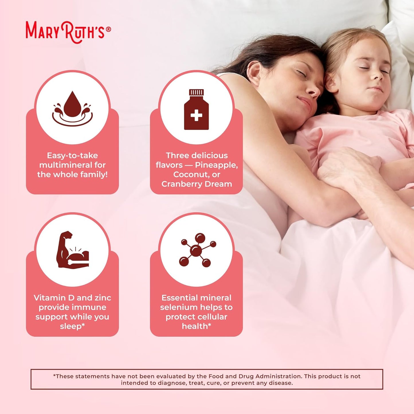 MaryRuth Organics Liquid Nighttime Multimineral | No Melatonin | Bedtime Routine | Magnesium Citrate | Calcium | Zinc | Vitamin D3| Available in 4 Flavors - Vegan | Sugar Free | Gluten Free | 32 Oz