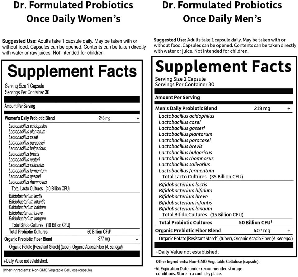 Garden of Life Once Daily Dr. Formulated Probiotics for Women 50 Billion CFU 16 Probiotic Strains with Organic Prebiotics for Digestive, Vaginal & Immune Health, Dairy Free, Shelf Stable 30 Capsules