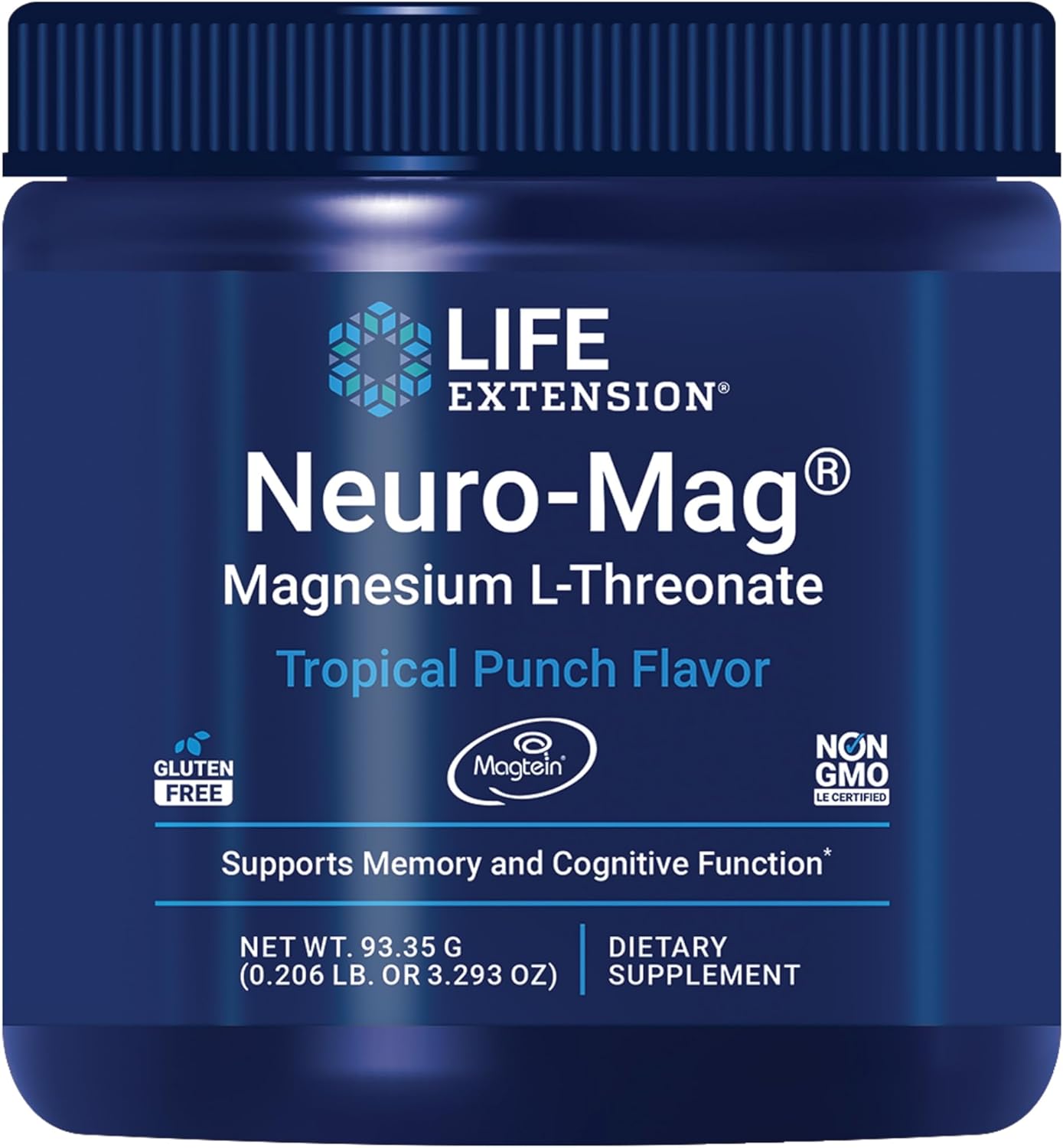 Life Extension Neuro-Mag Magnesium L-Threonate, Magnesium L-threonate, Memory Health, Quick Thinking, Cognitive Health Support, Vegetarian, Non-GMO, 90 Vegetarian Capsules