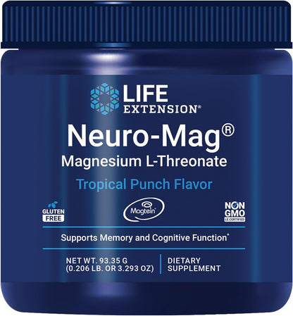 Life Extension Neuro-Mag Magnesium L-Threonate, Magnesium L-threonate, Memory Health, Quick Thinking, Cognitive Health Support, Vegetarian, Non-GMO, 90 Vegetarian Capsules