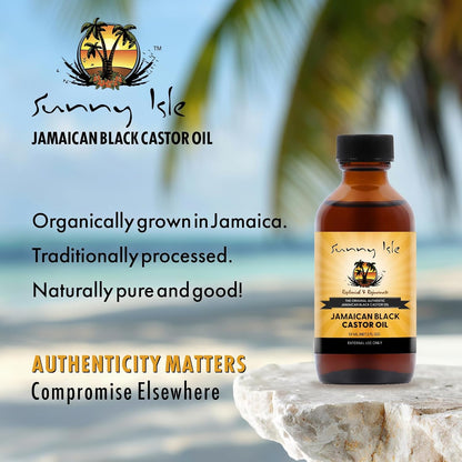 Sunny Isle Jamaican Black Castor Oil 4oz | 100% Natural for Hair, Scalp and Skin Care