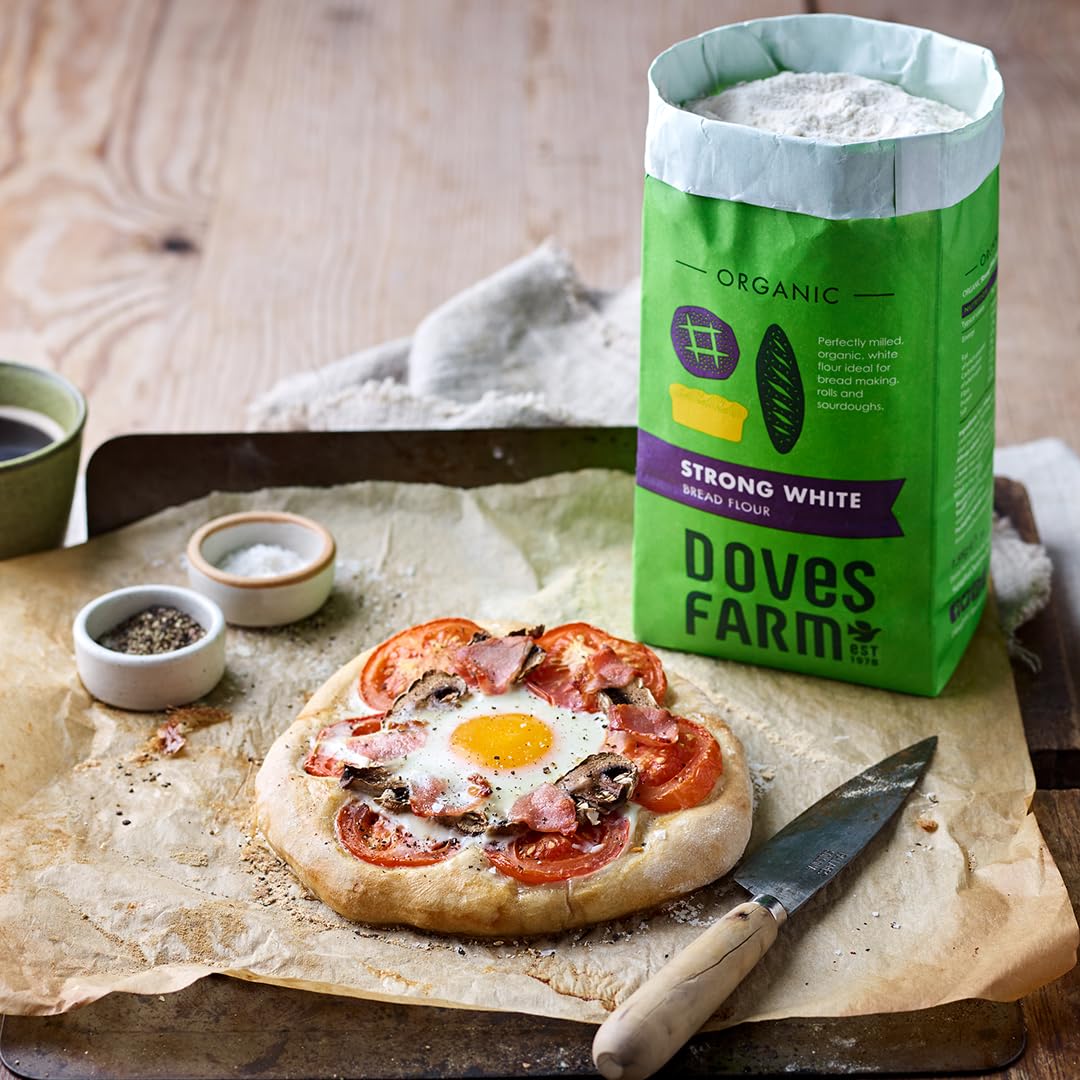Doves Farm Organic Strong White Bread Flour | British Sourdough Bread & Roll Making Flour | Ideal for Artisan Breadmaking | Unbleached Bread Flour | 52.91 Oz (1.5kg)