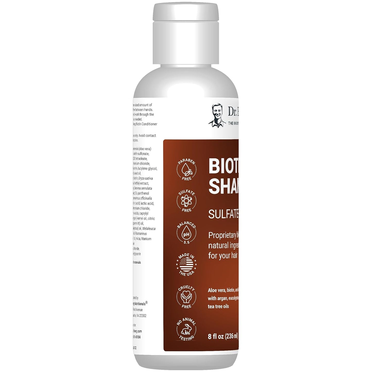 Dr. Berg Biotin Shampoo for Women & Men - Infused with Argan Oil, Biotin, & Revitalizing Botanicals - 8 Fl Oz