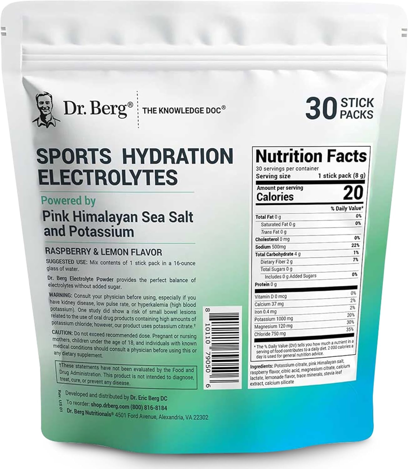 Dr. Berg Sugar Free Electrolyte Powder Packets (Variety Pack) - Daily Electrolyte Drink Mix - 28 Total Hydration Pouches Sugar Free - Keto Electrolytes Powder Packets No Sugar - 7 Delicious Flavors