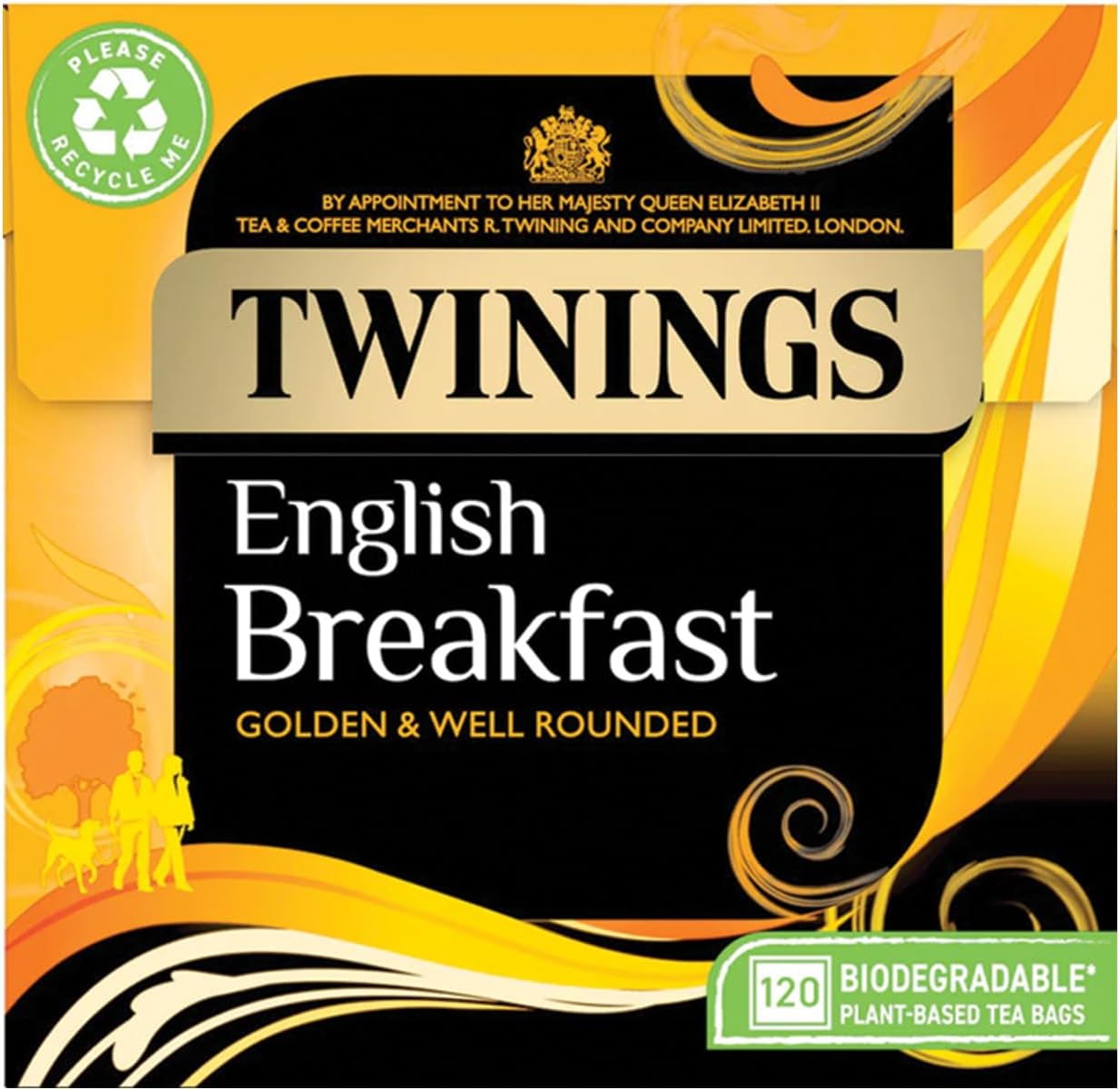 Twinings English Breakfast Decaf Tea | Golden, Well Rounded & Full Bodied Decaffeinated Black Tea | 40 Biodegradable Tea Bags