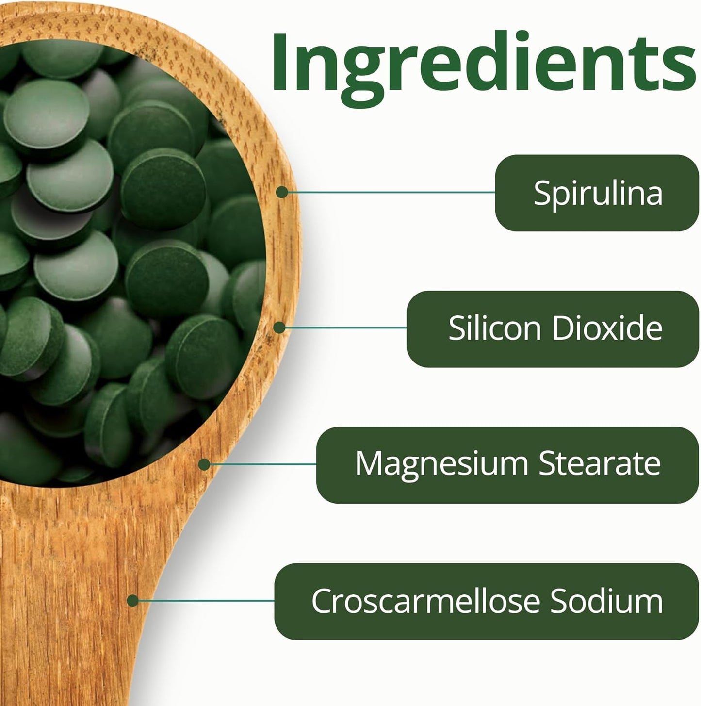 Spirulina Tablets, Nutrient-Rich Supplement for Energy and Immune Health, Non-GMO and Gluten-Free, Meets Health Canada Standards, 500mg, 300 Tablets