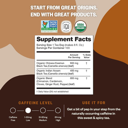 FGO Organic Nettle Leaf Tea, 100 Count, Eco-Conscious Tea Bags, Caffeine Free, Resealable Bag, Packaging May Vary (Pack of 1)