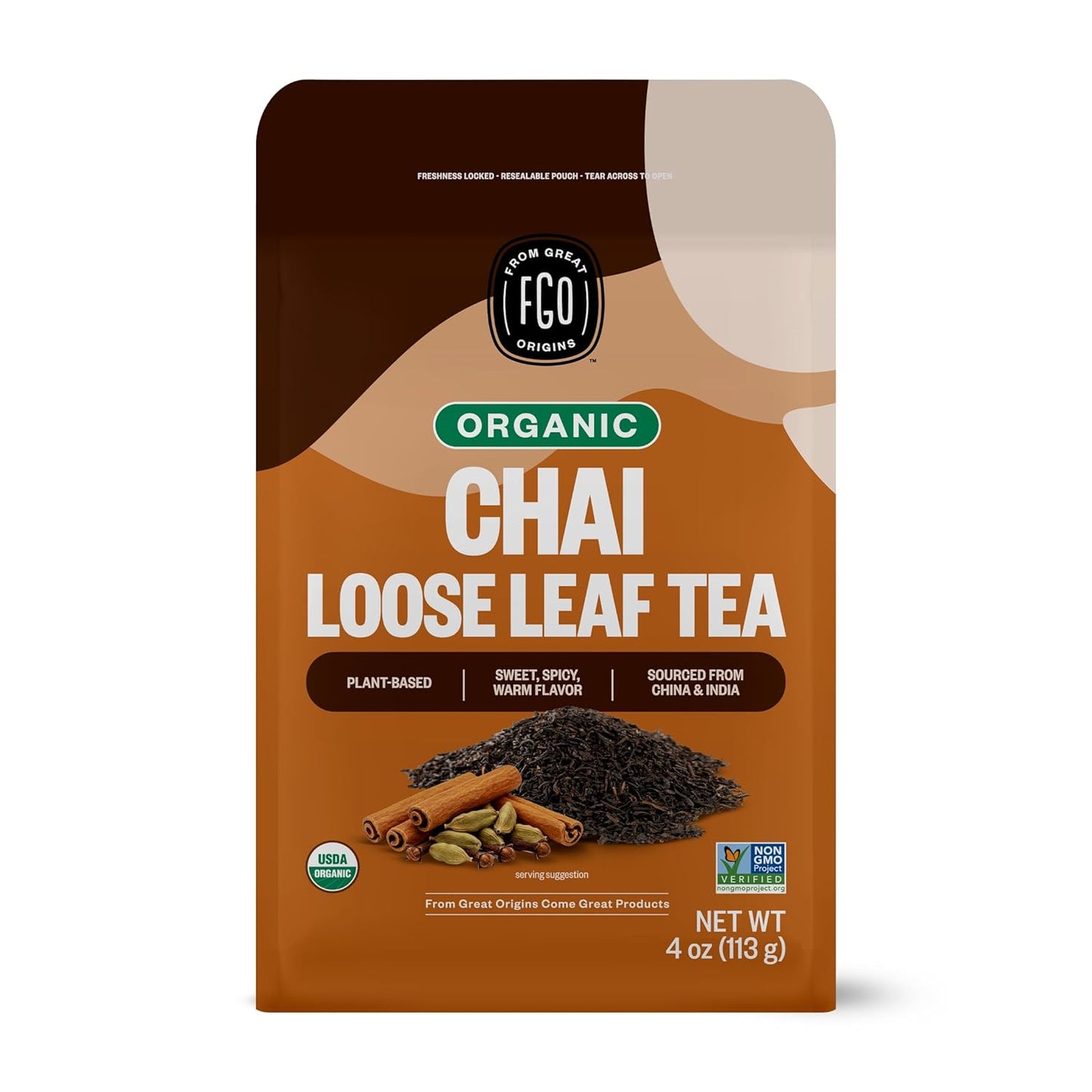 FGO Organic Milk Thistle Tea, 100 Count, Eco-Conscious Herbal Tea Bags, Resealable Bag, Caffeine Free, Packaging May Vary (Pack of 1)