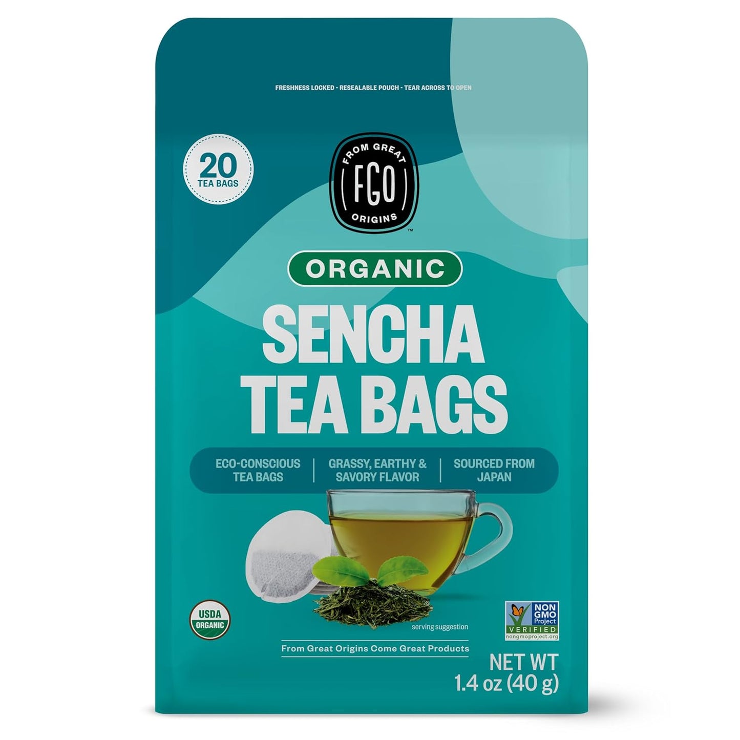 FGO Organic Milk Thistle Tea, 100 Count, Eco-Conscious Herbal Tea Bags, Resealable Bag, Caffeine Free, Packaging May Vary (Pack of 1)
