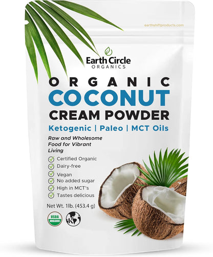 Organic Coconut Cream | Milk Powder, Perfect Keto Coffee Creamer - High in MCT Oil, Vegan, No Added Sugar, Gluten and Dairy Free, Healthy & Tastes Delicious - 1 Pound