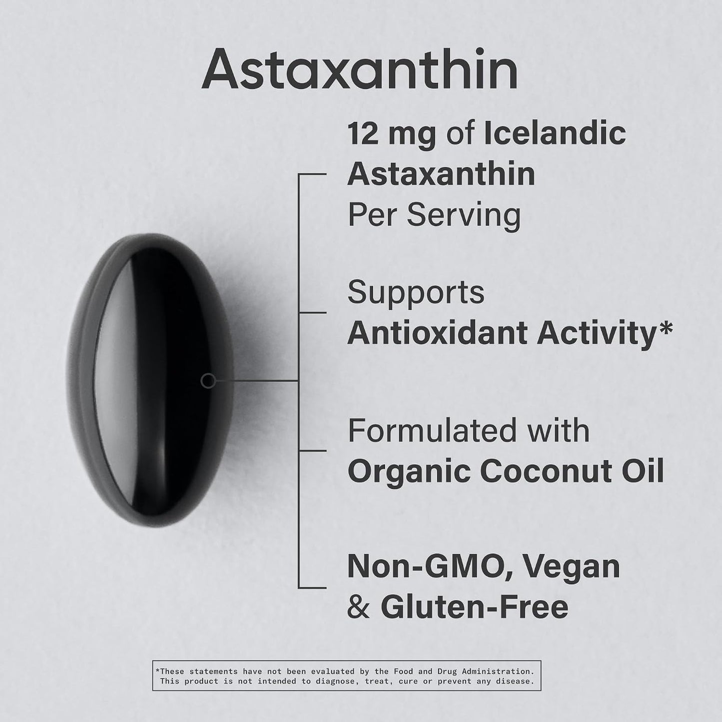 Sports Research® Vegan Astaxanthin 12mg w/Organic Coconut Oil, 60 Count